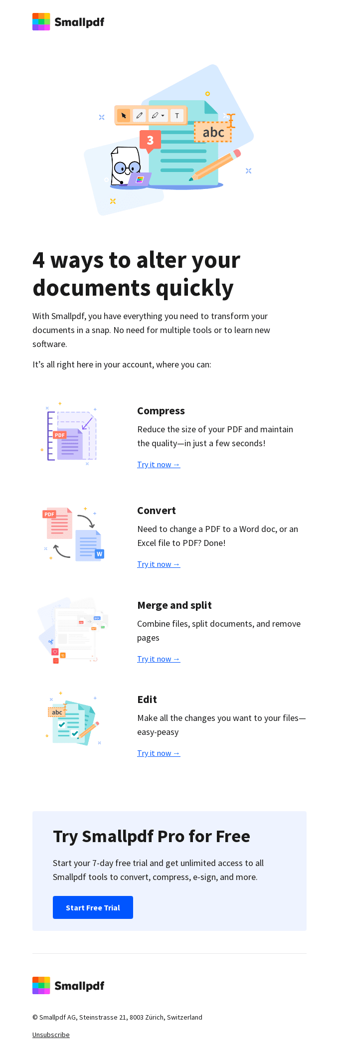 Step 3/4: Quick ways you can alter your documents with Smallpdf
