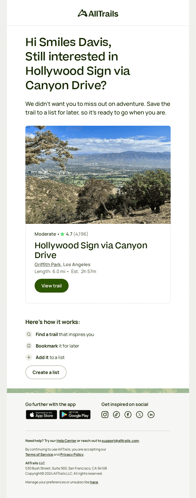 Still interested in Hollywood Sign via Canyon Drive?