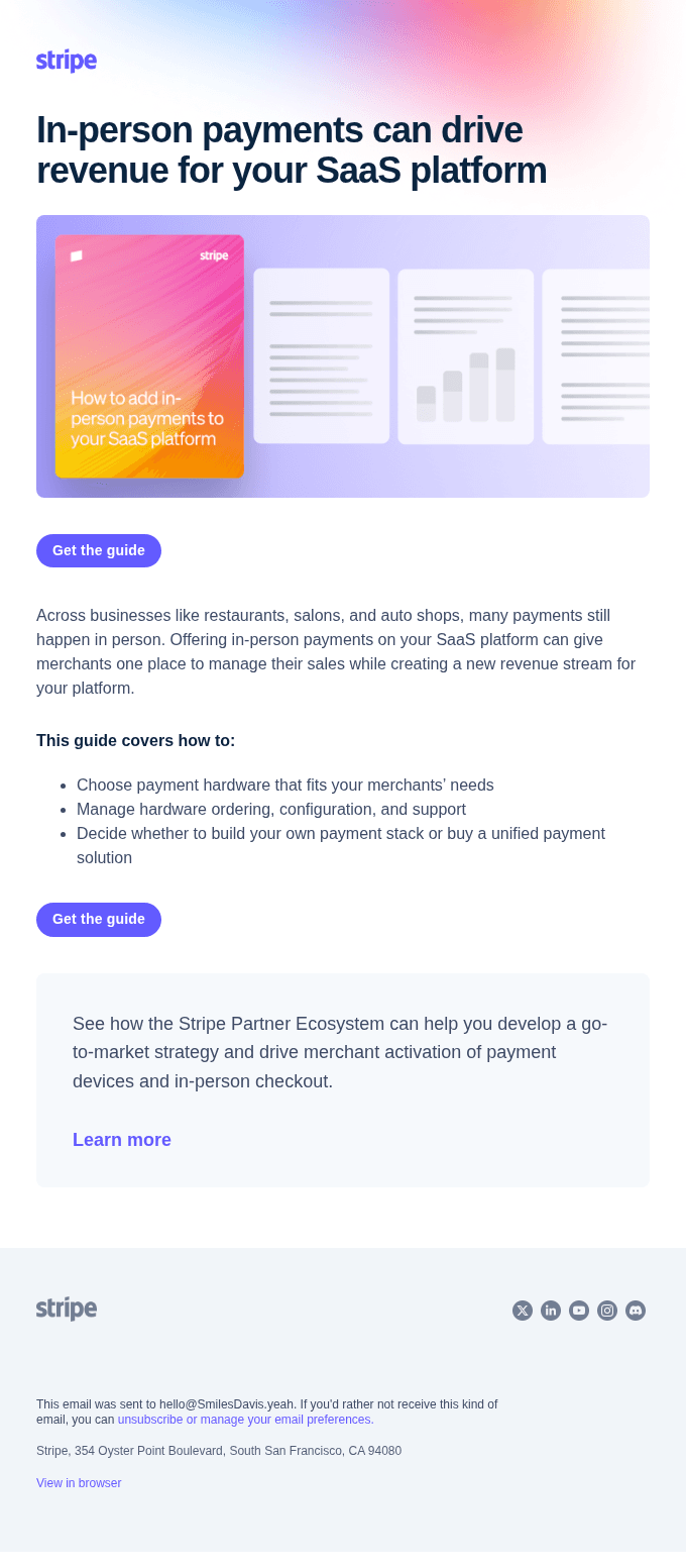 Add in-person payments to your SaaS platform