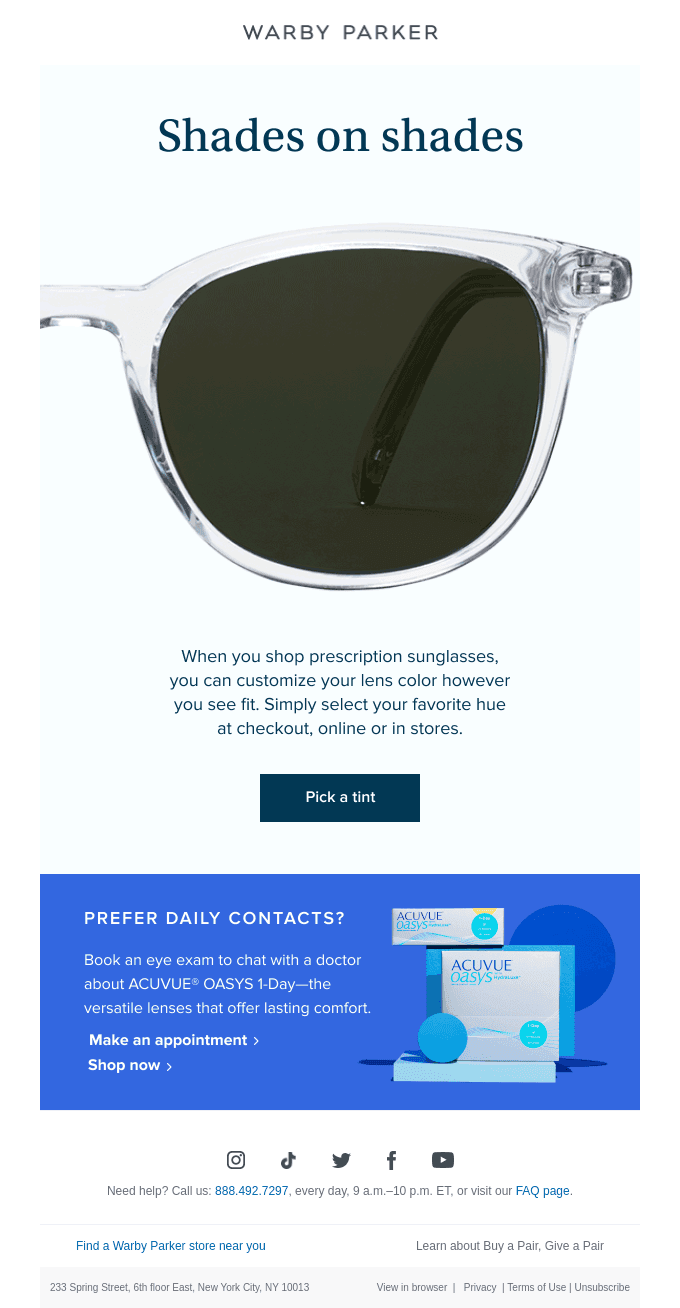 Sunglasses, to your specifications