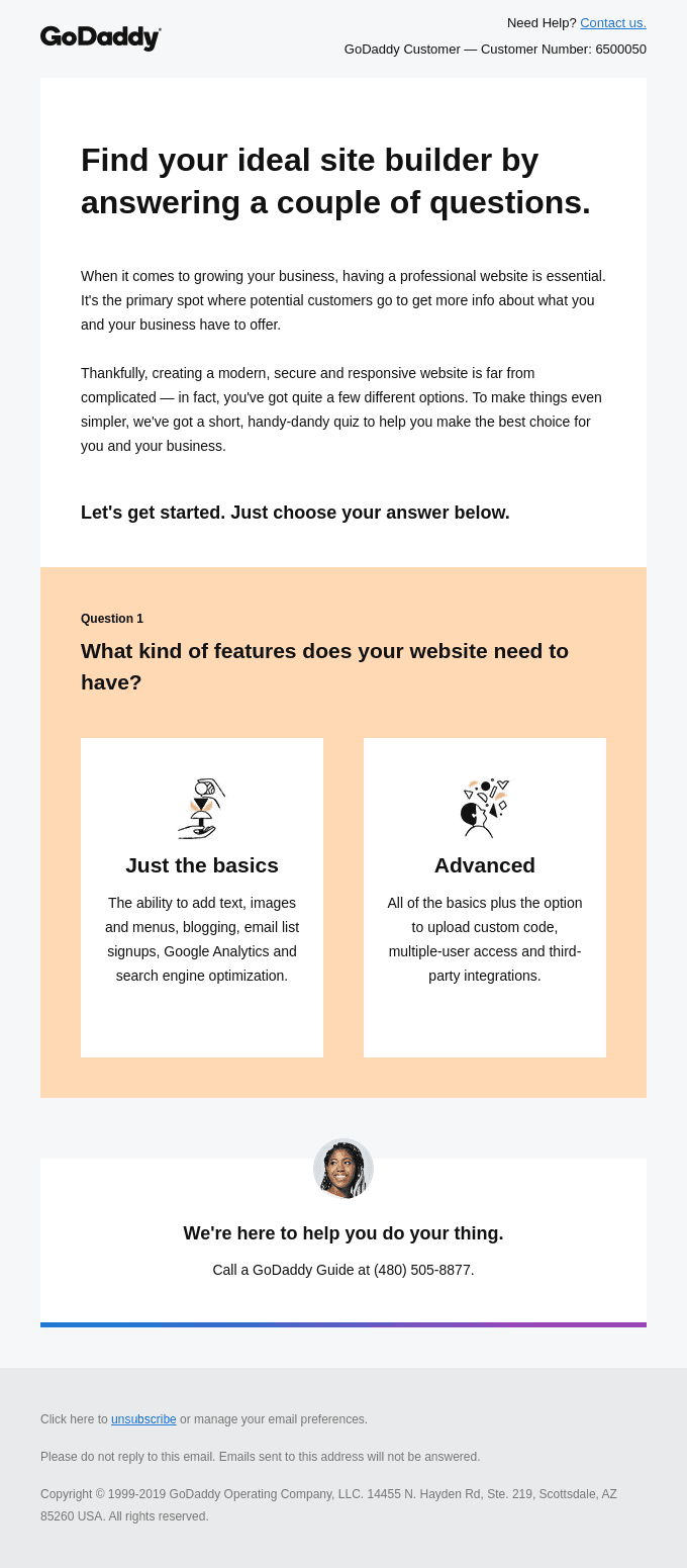 Take our super short quiz to find your ideal site builder.