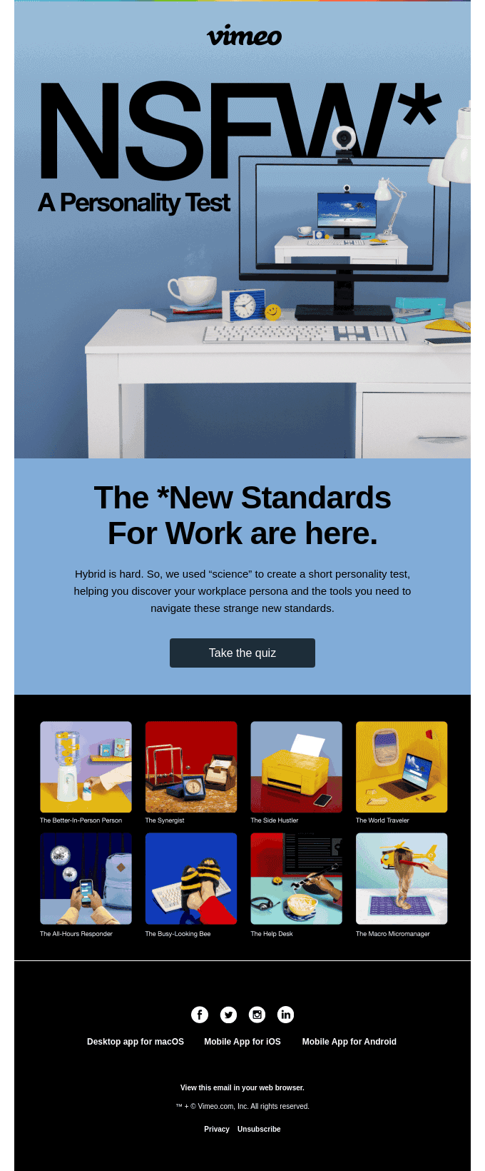Take the *New Standards For Work personality test