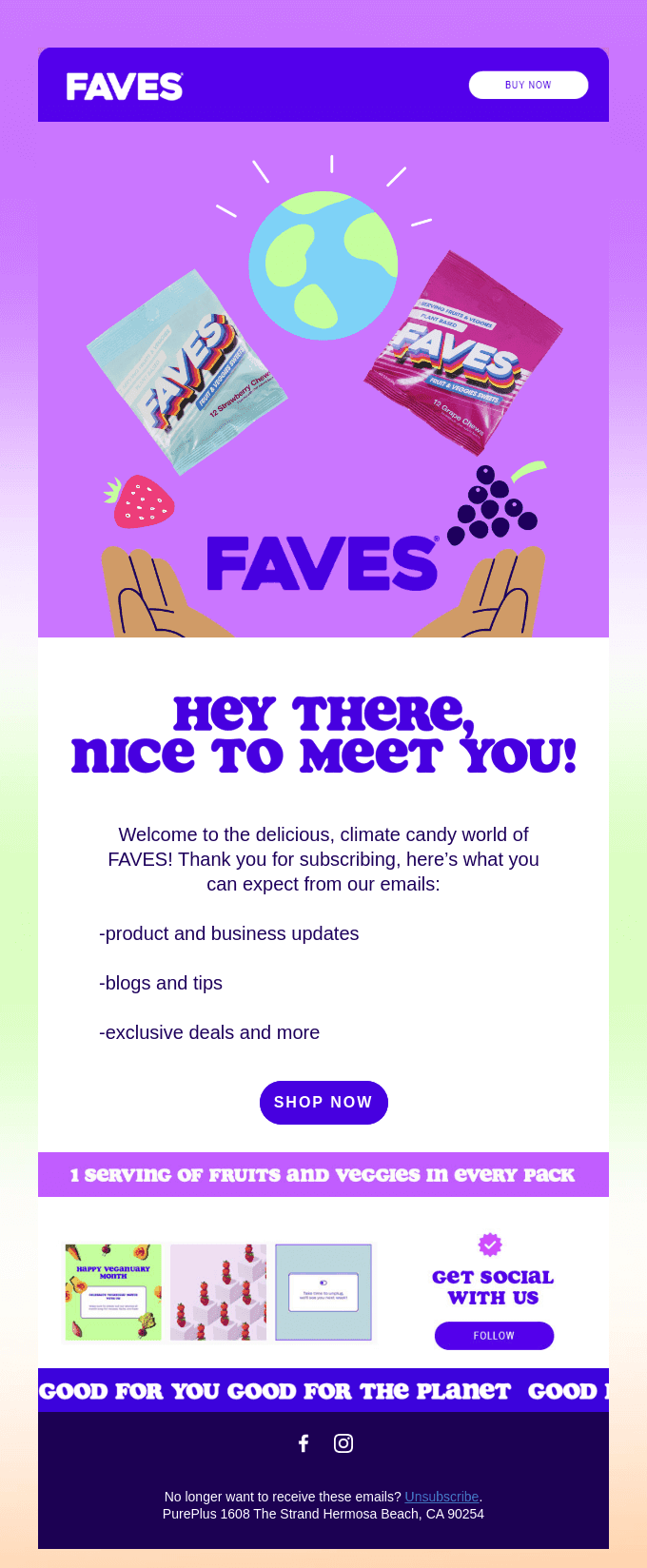 Thank you for subscribing to FAVES! π