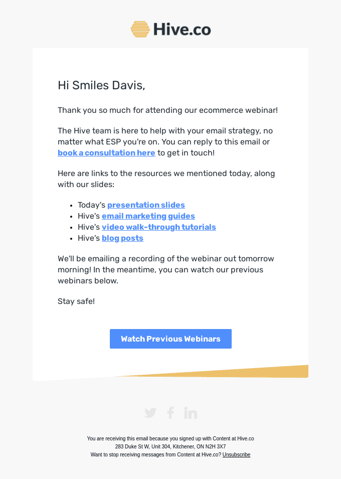 Thanks for attending our Ecommerce Email Marketing Webinar 💌