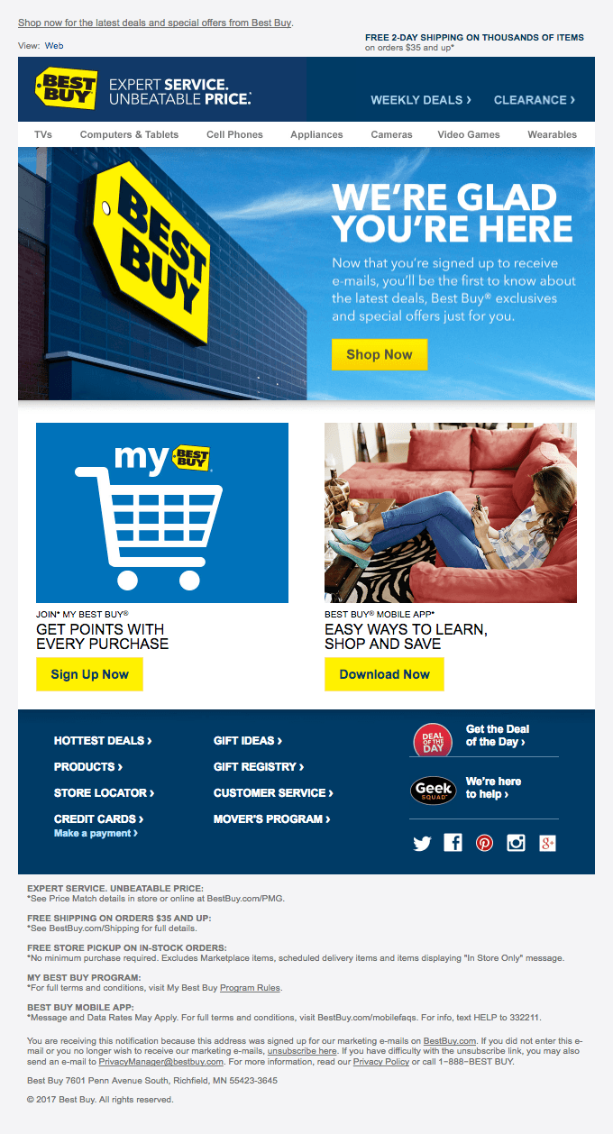 Thanks….you’re all signed up to receive Best Buy e-mails