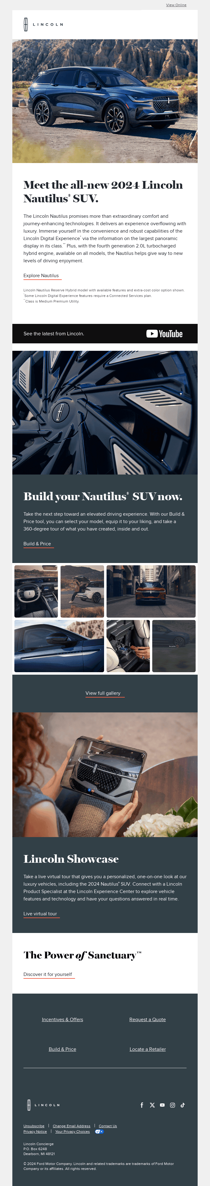 The 2024 Lincoln Nautilus® SUV — designed to personalize every moment