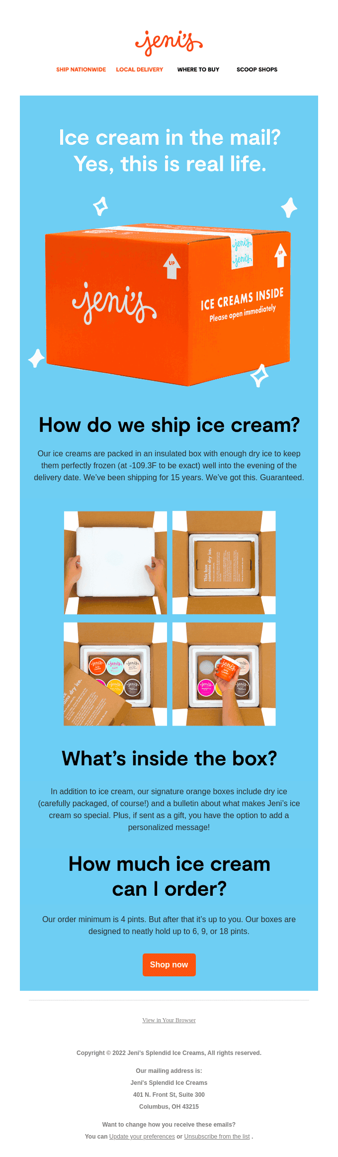 The magic of sending ice cream in the mail