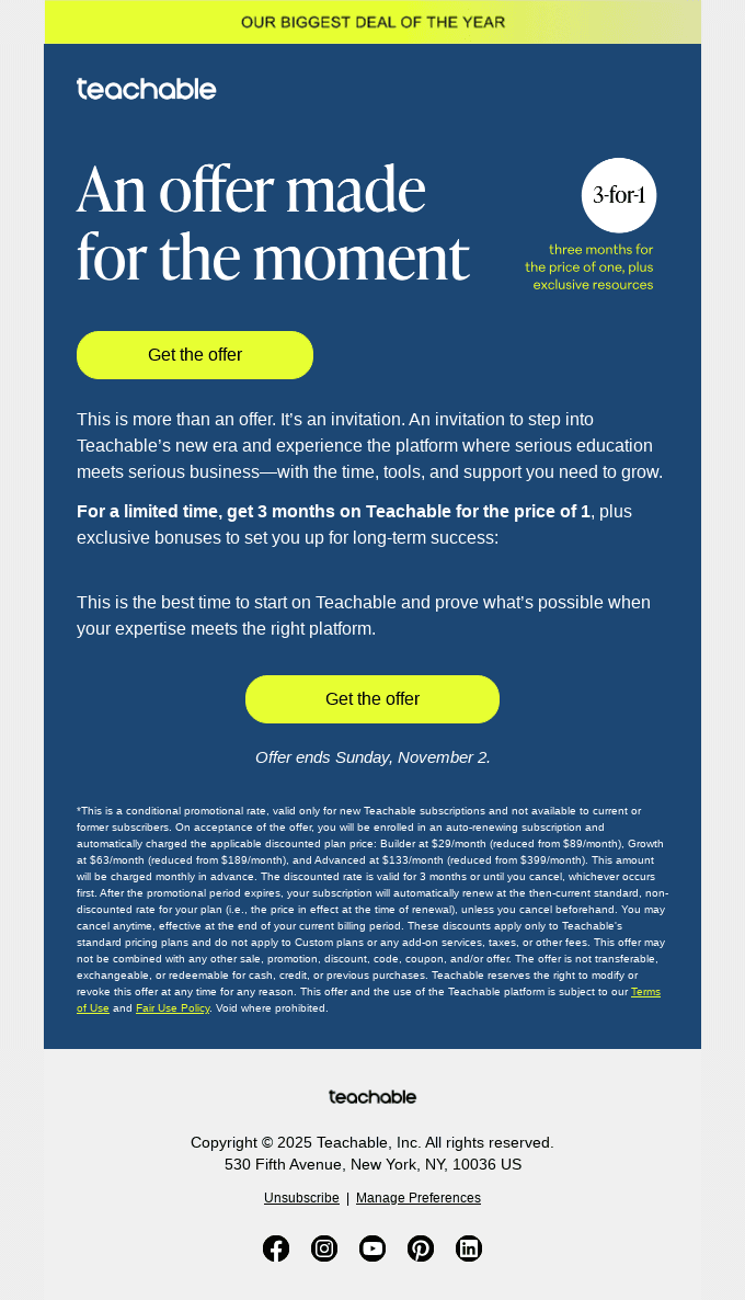 The moment is now: Get 3 months for the price of 1