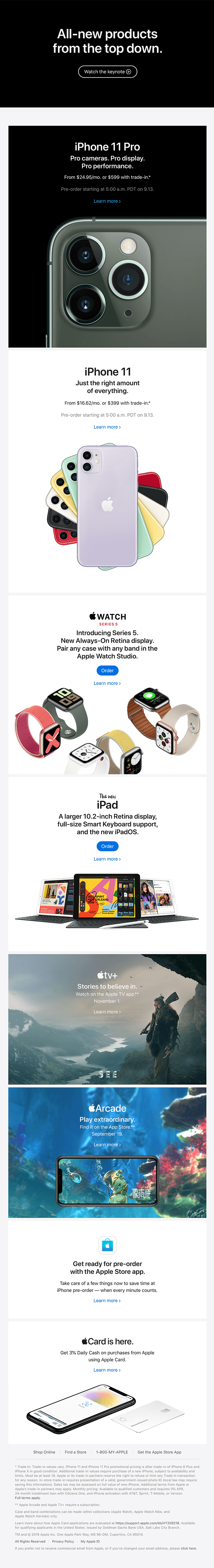 The new iPhone 11 Pro, iPhone 11, Apple Watch Series 5, iPad, and more