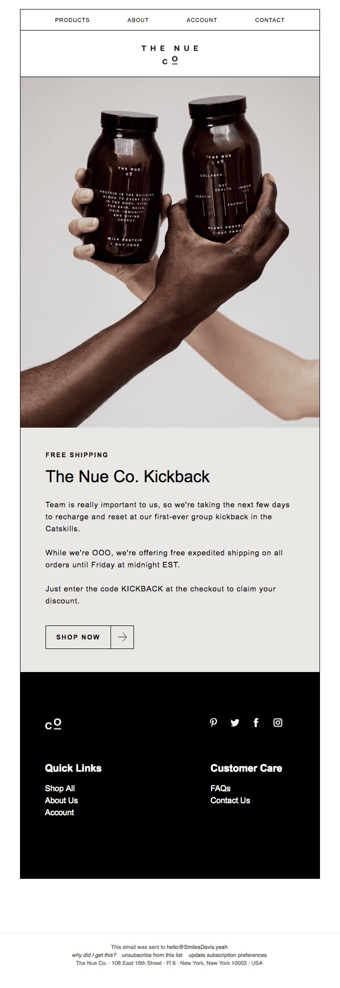 The Nue Co. Kickback Free Expedited Shipping