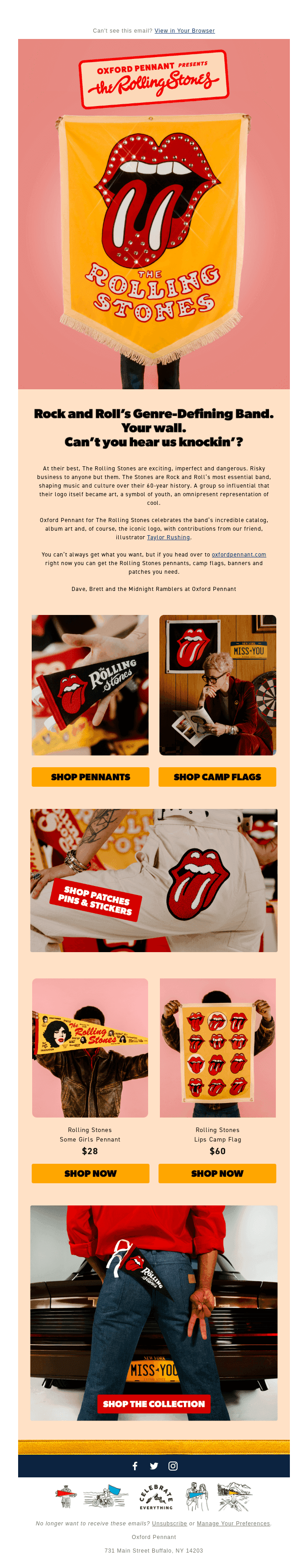 The Rolling Stones x Oxford Pennant