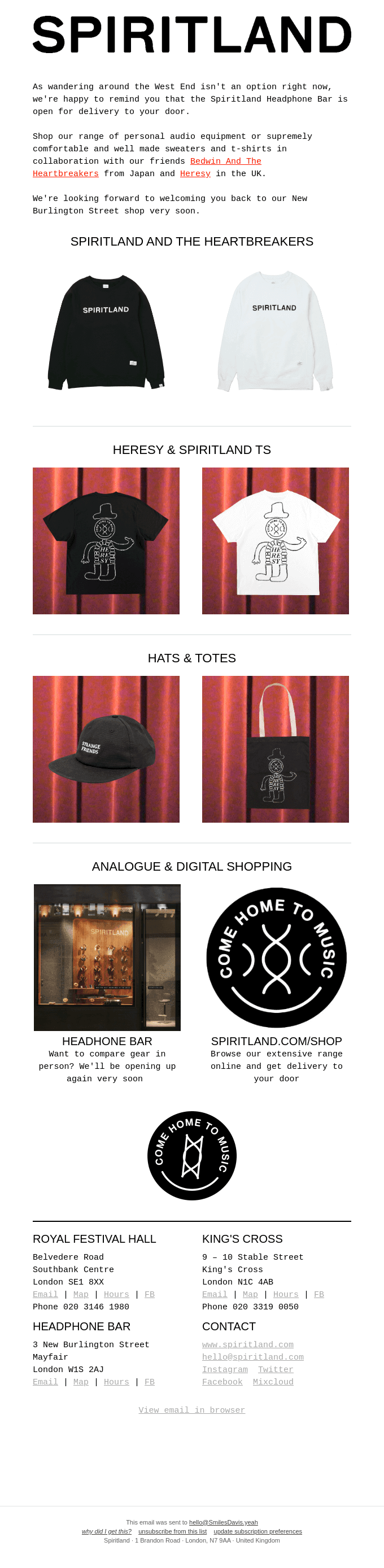 The Spiritland Headphone Bar is open for business - apparel, personal audio and more