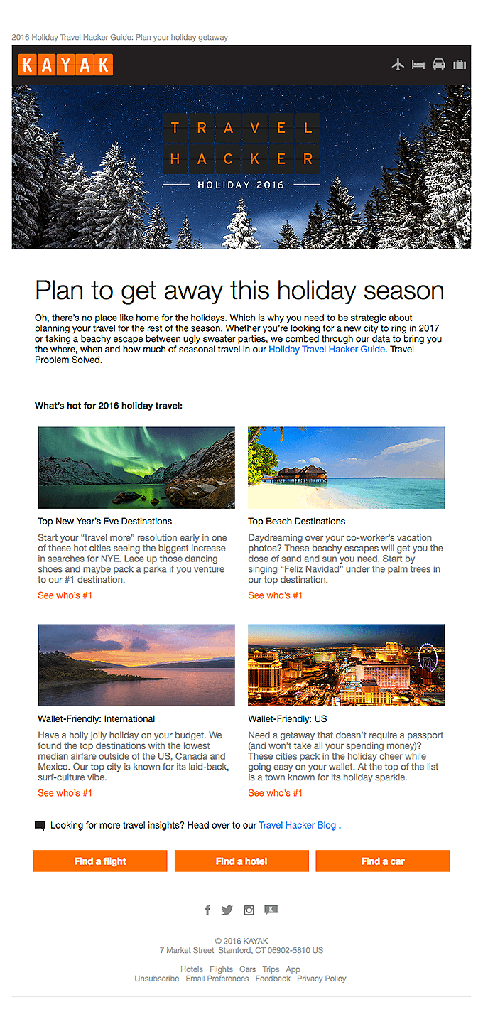 The top destinations this holiday season.