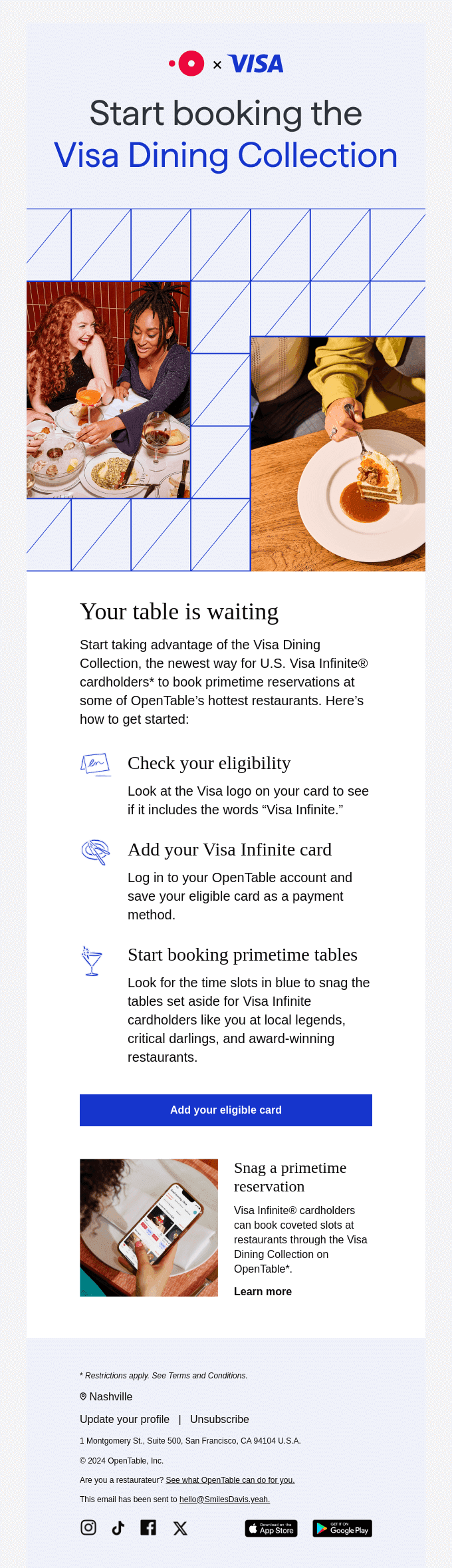 The Visa Dining Collection is live in your city