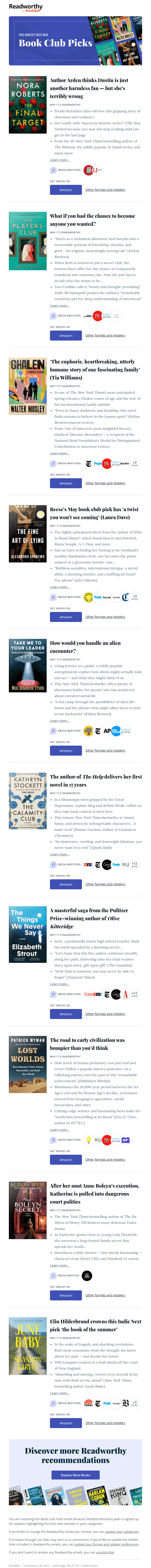 This month’s best new book club picks
