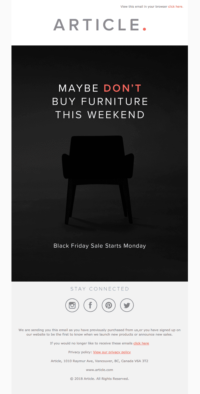 This weekend only: please don’t shop ❌.