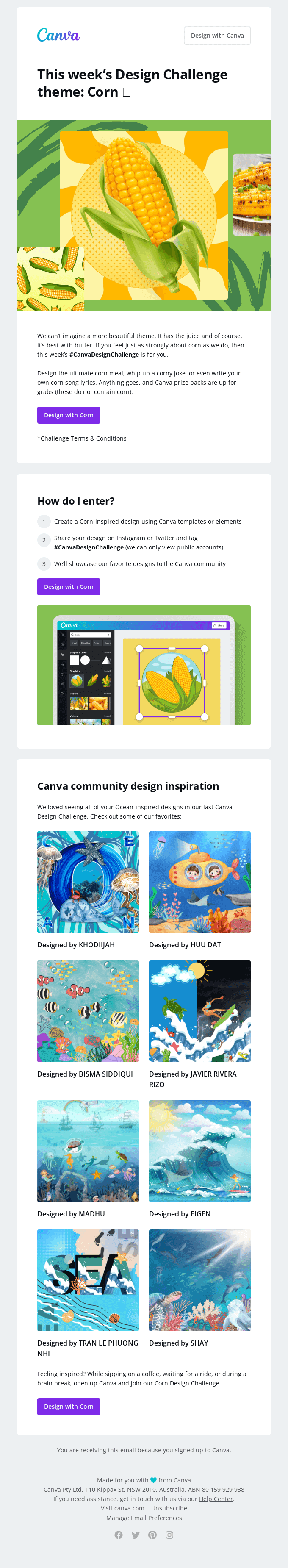 This week’s #CanvaDesignChallenge? It’s Corn 🌽