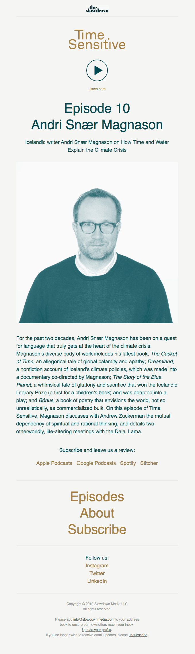 Time Sensitive Podcast Ep. 10: Andri Snær Magnason