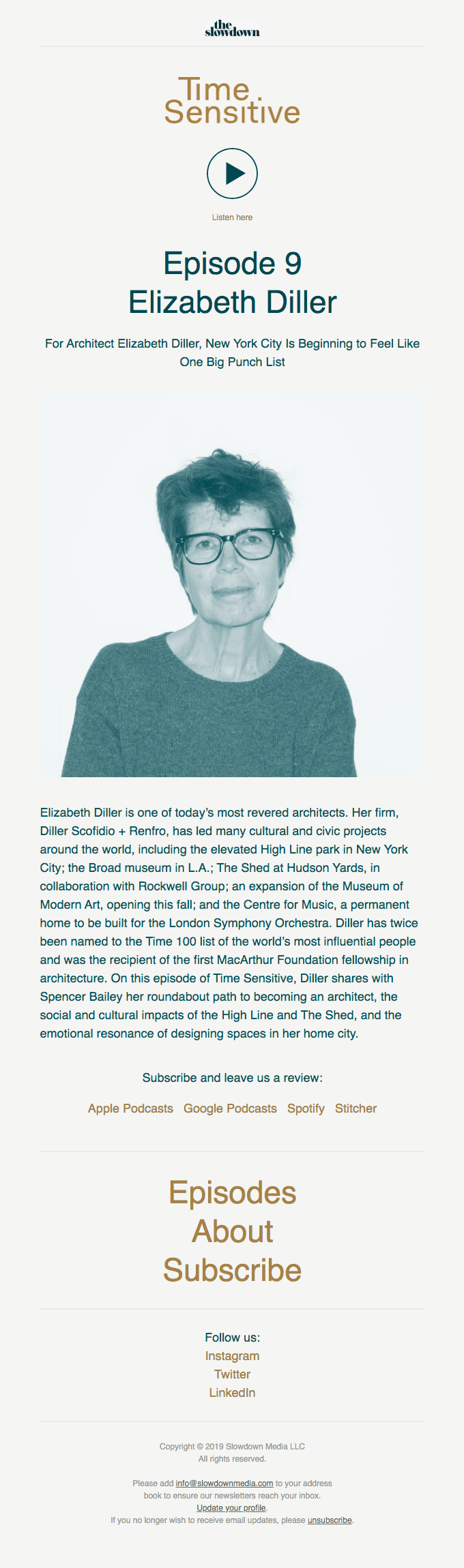 Time Sensitive Podcast Ep. 9: Elizabeth Diller