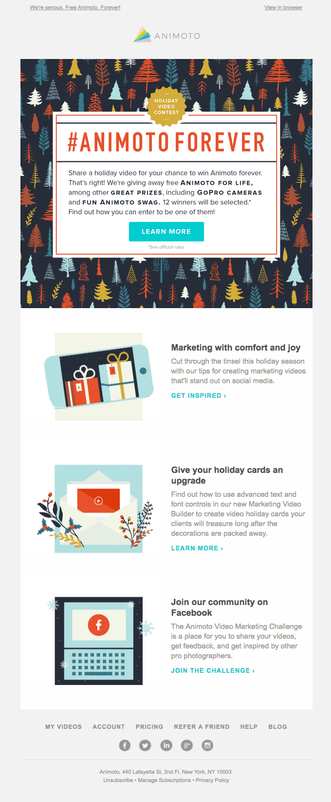Tis the season to win Animoto forever.