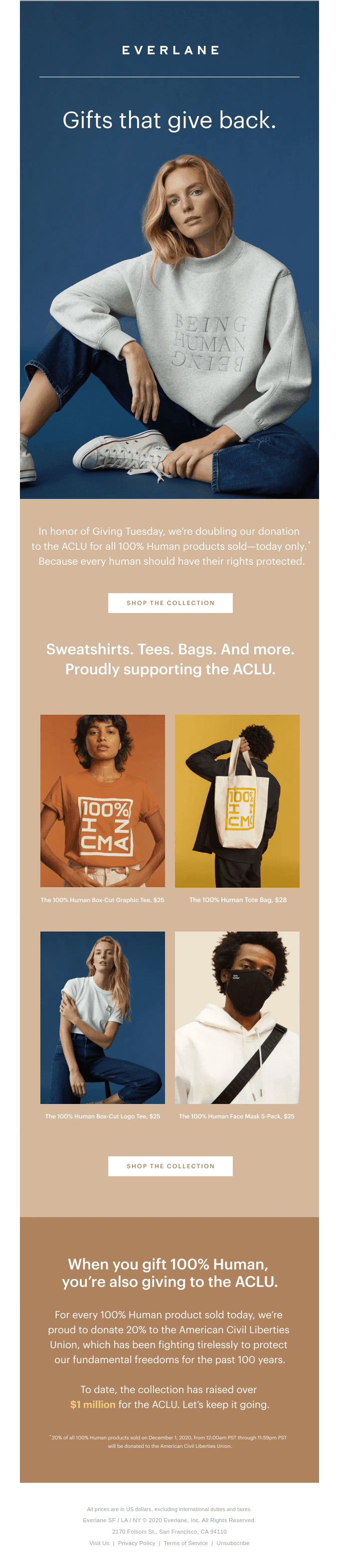 Today Only: Gift 100% Human. Give 20% To The ACLU.