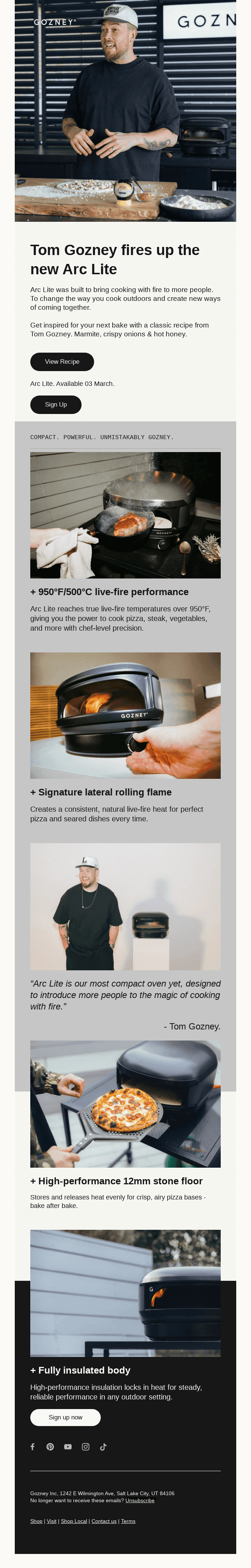 Tom Gozney fires up the new Arc Lite