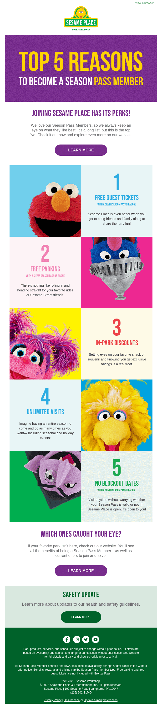 Top 5 Reasons to Be a Season Pass Member