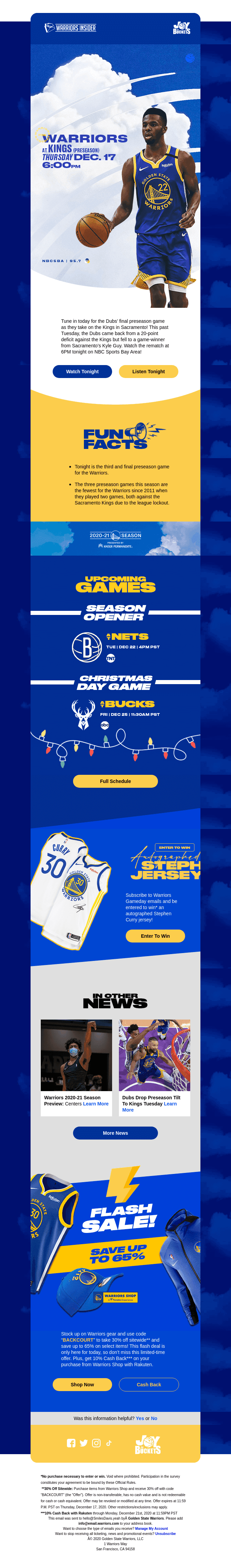 Tune Into Warriors vs. Kings Tonight At 6PM PST