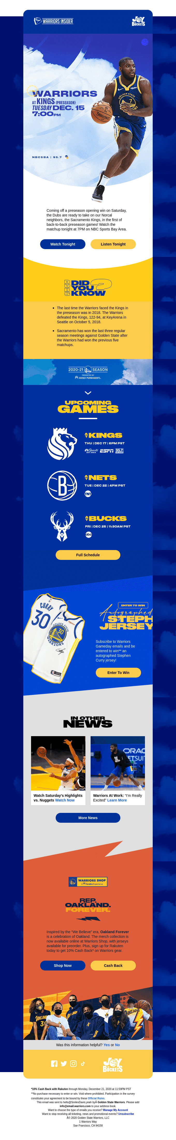 Tune Into Warriors vs. Kings Tonight At 7PM PST