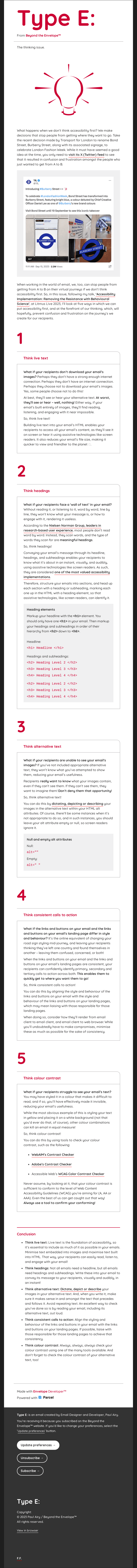 Type E: Think accessibility first.