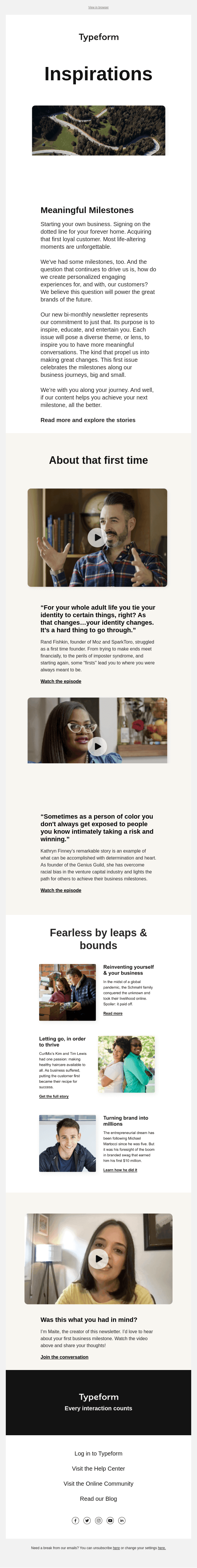 Typeform Inspirations: A newsletter you’ll want to read.