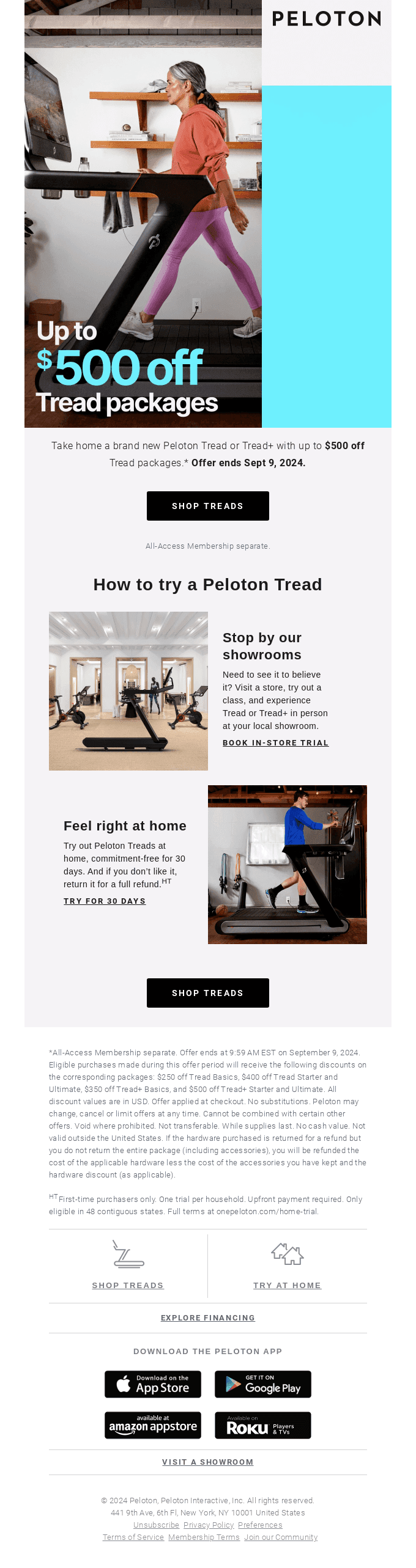 Up to $500 off Peloton Tread packages