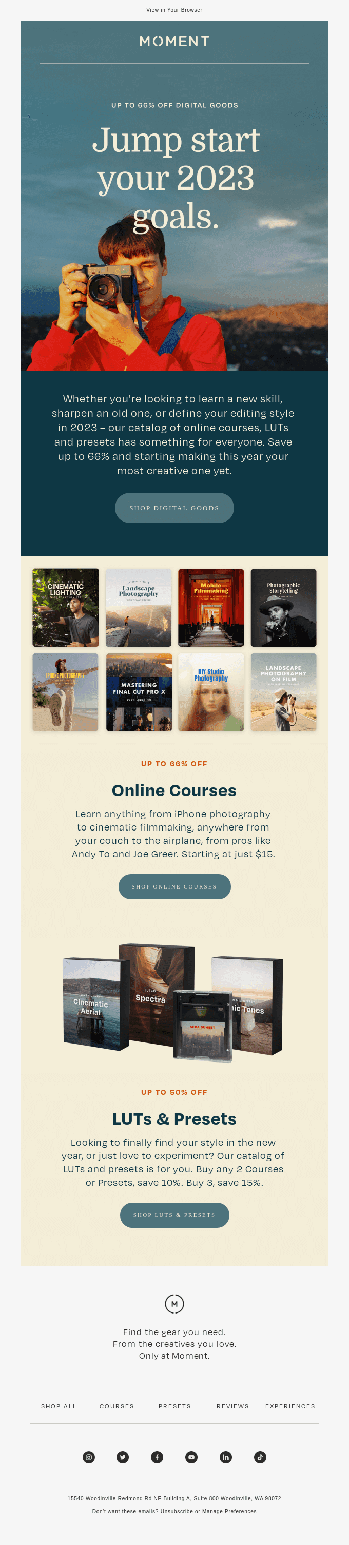 Up to 66% off Online Courses, LUTs and Presets