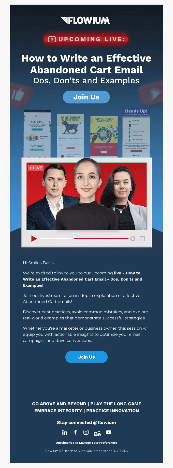 Upcoming Live - Crafting Abandoned Cart Emails that Convert!