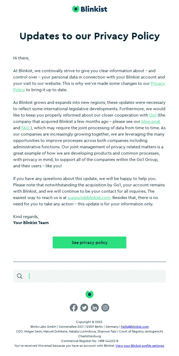 Updates to our Privacy Policy