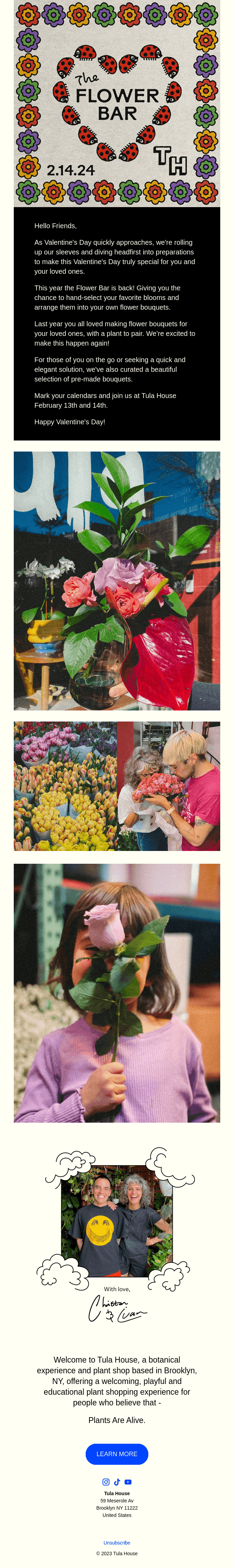 💐 Valentine's Day Flower Bar at Tula House 🌹
