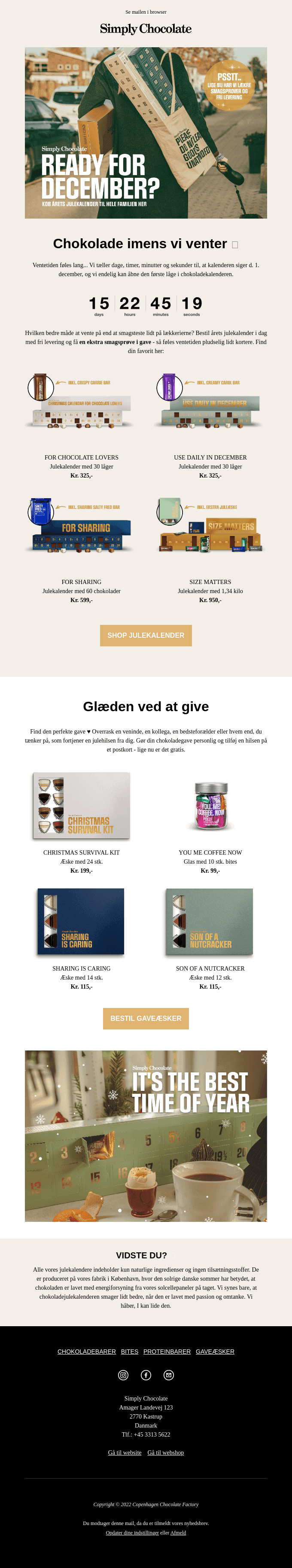 Vi tæller ned til d. 1 december med lækre overraskelser...⏱