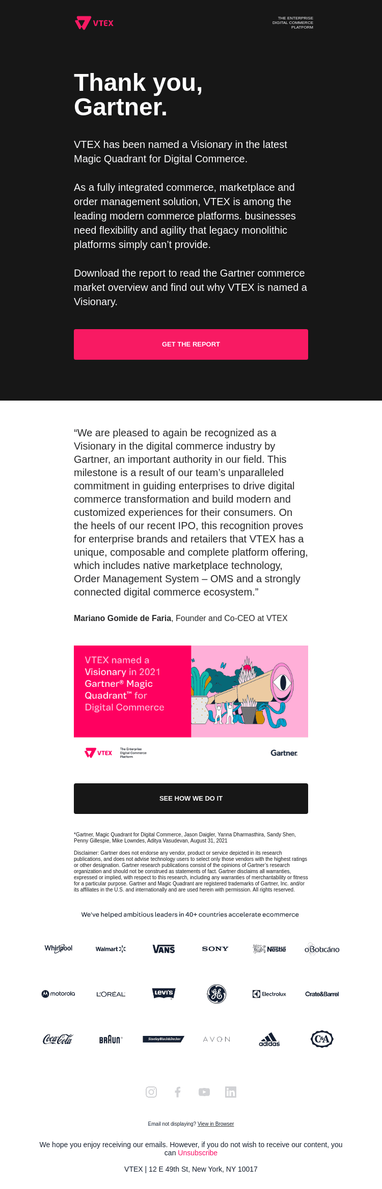 VTEX Named a Visionary in 2021 Gartner® Magic Quadrant™