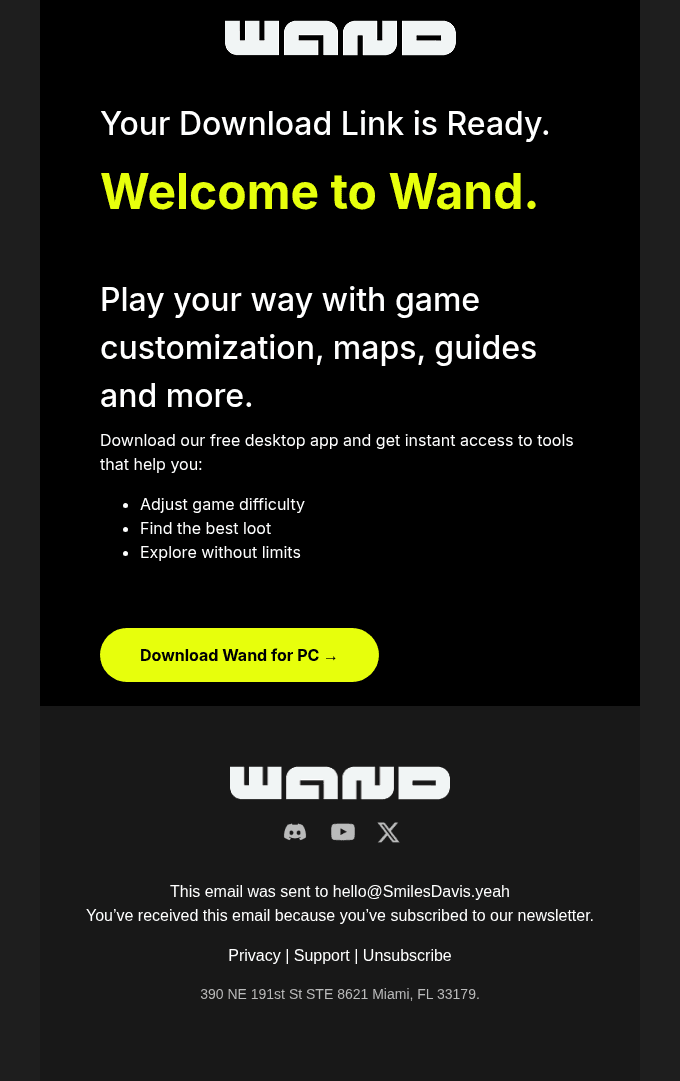 Wand is ready for download.
