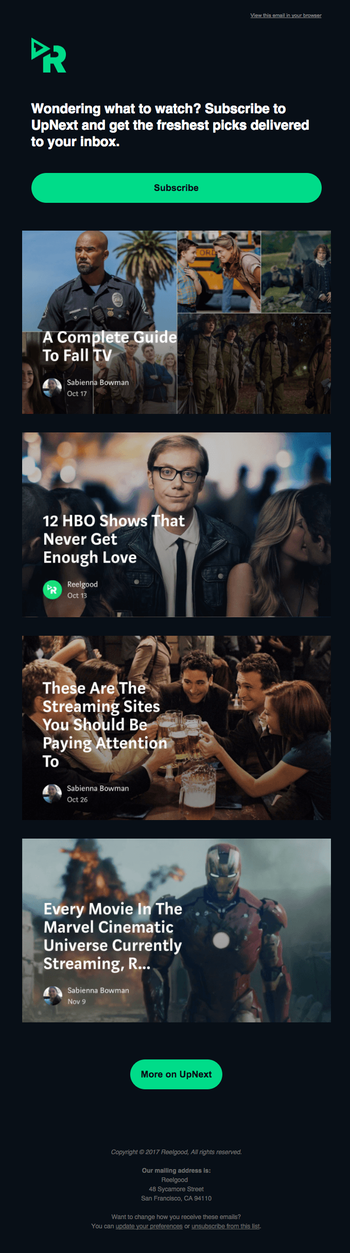 Want Movie & Show Recommendations? Get UpNext from Reelgood!