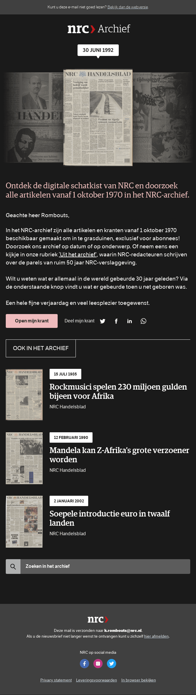 Wat gebeurde er in de wereld toen u net was geboren?