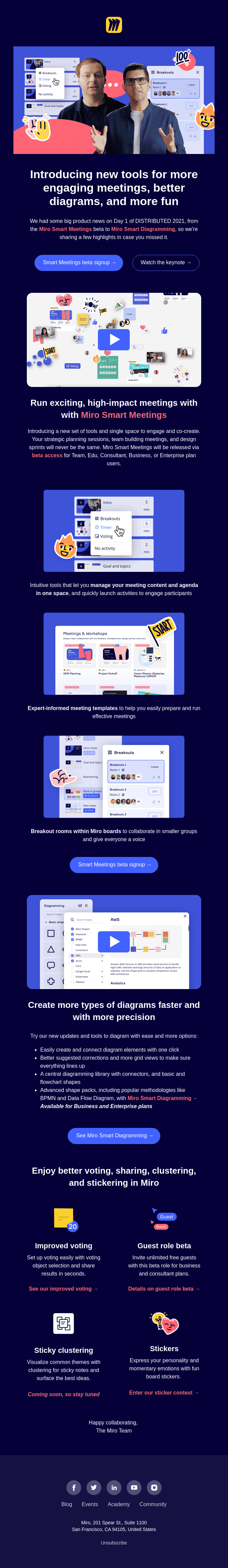 Watch Now: Miro Product Keynote & Smart Meetings Beta Sign-up⚡