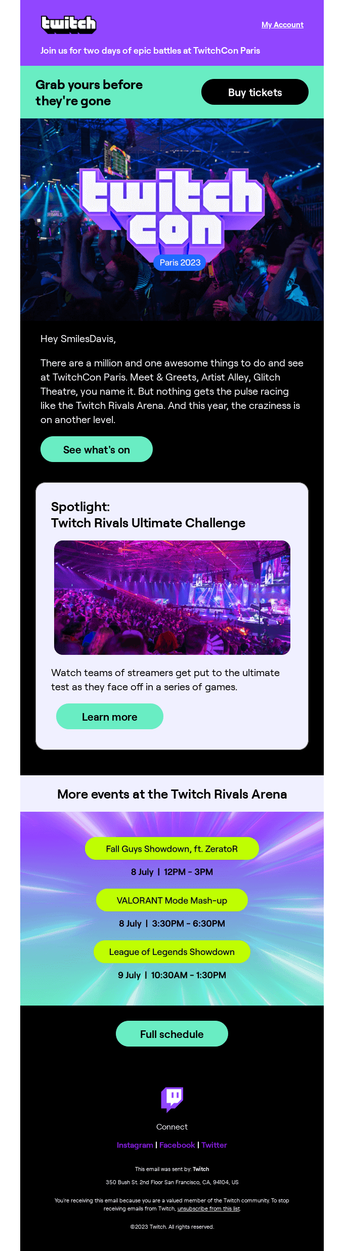 Watch streamers go head-to-head IRL at the Twitch Rivals Arena