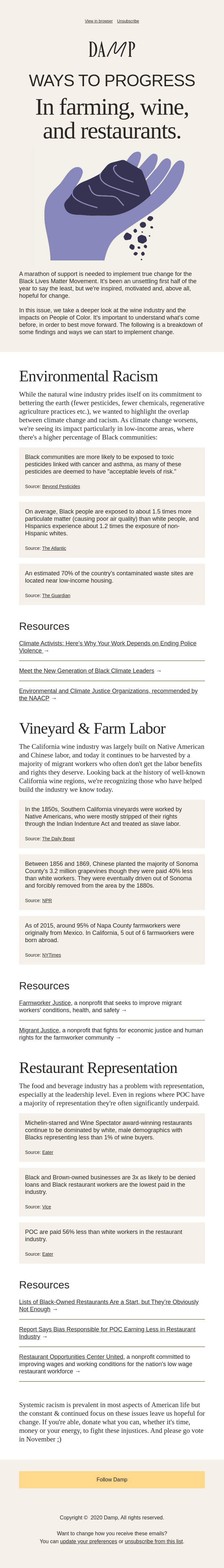 Ways to progress in farming, restaurants, and wine.