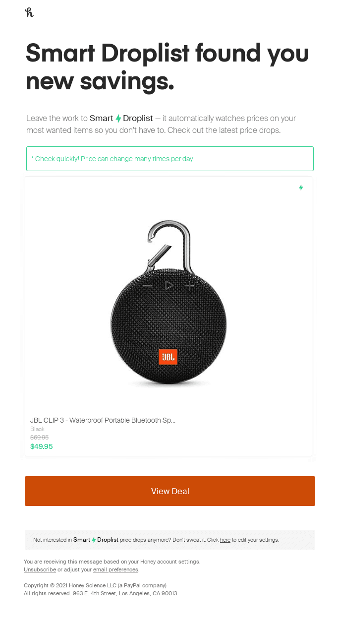 We found price drops for items you Droplisted