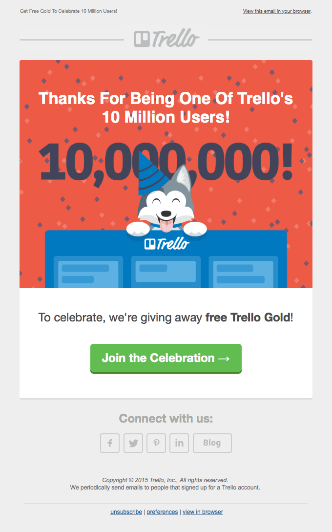 We think you’re 1 in 10 million. Here’s some free Trello Gold. 😉