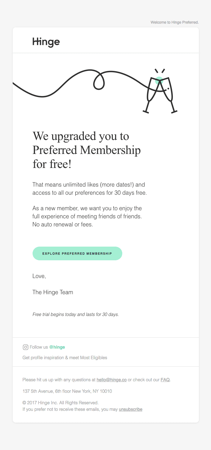 We upgraded you to Preferred for free!