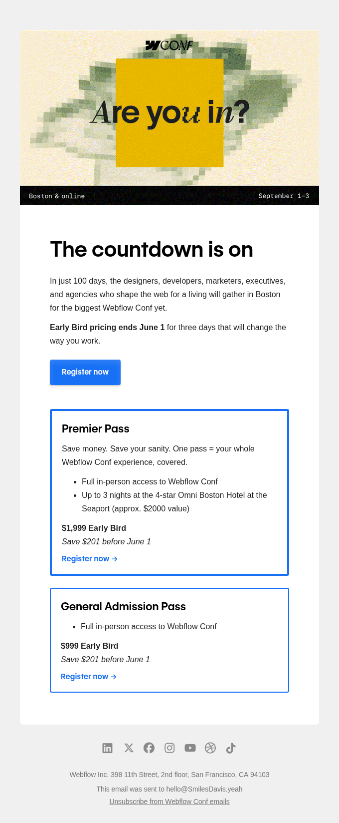 Webflow Conf ‘26: 100 days out. Are you in?