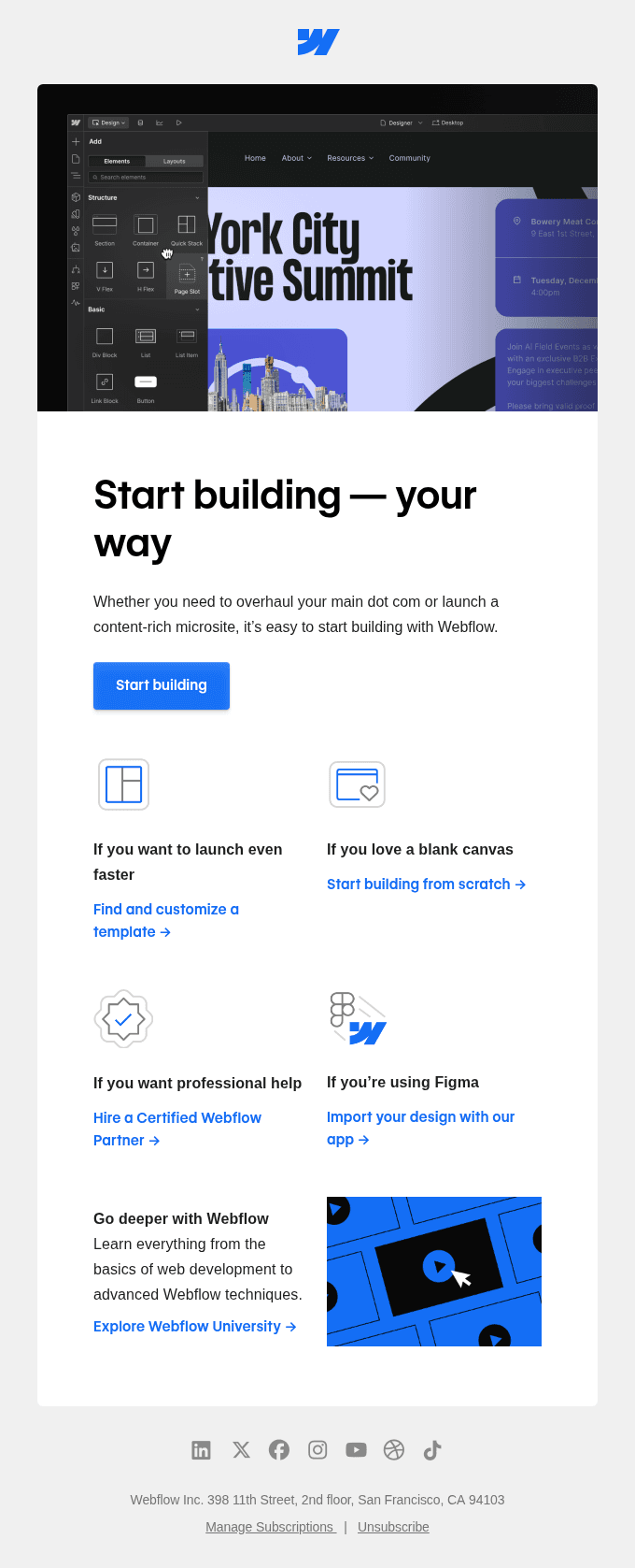 Webflow Ways to Get Started