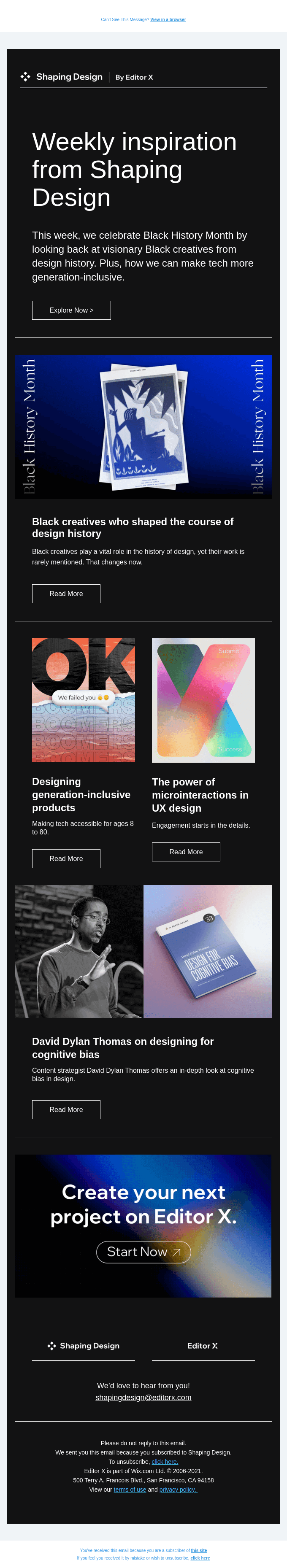 Weekly inspiration from Shaping Design
